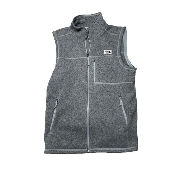The North Face Gray Fleece Sleeveless Full-Zip Vest Jacket Men's Size Large - Picture 1 of 9